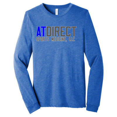Unisex AT Direct Long Sleeve Blue Tri-Blend T-shirt Thumbnail