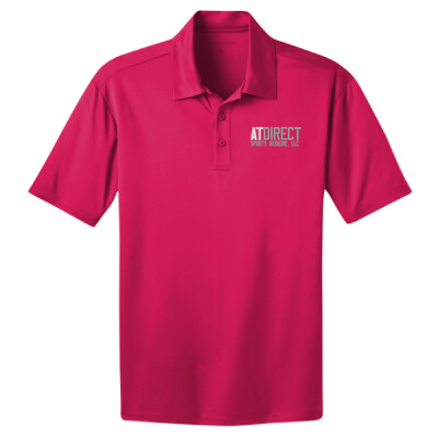 Unisex AT Direct Embroidered Pink Silk Touch Performance Polo Thumbnail