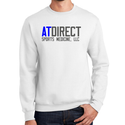 Unisex AT Direct White Essential Fleece Crewneck Sweatshirt  Thumbnail