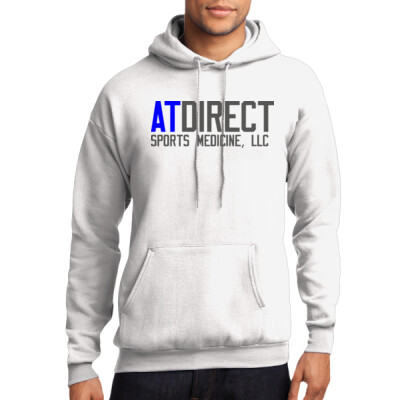 Unisex AT Direct White Core Fleece Pullover Hooded Sweatshirt 2 Thumbnail